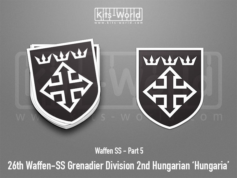 Kitsworld SAV Sticker - Waffen SS - 26th Waffen-SS Grenadier Division 2nd Hungarian ‘H W:83mm x H:100mm 
